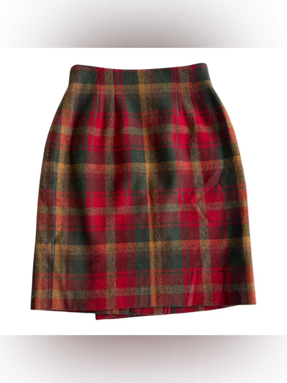 Vintage 80s Pendleton Size 8 Knockabout 100% Wool Red Green Plaid Wrap Skirt USA - Picture 8 of 9